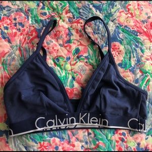 Blue Calvin Klein bralette